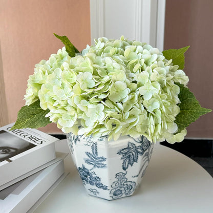 3 PCS White Hydrangea Artificial Flowers 21 inchs Real Touch Faux Hydrangea Flowers for Wedding Tables Centerpieces Fake Flowers for Party Home Kitchen Decor