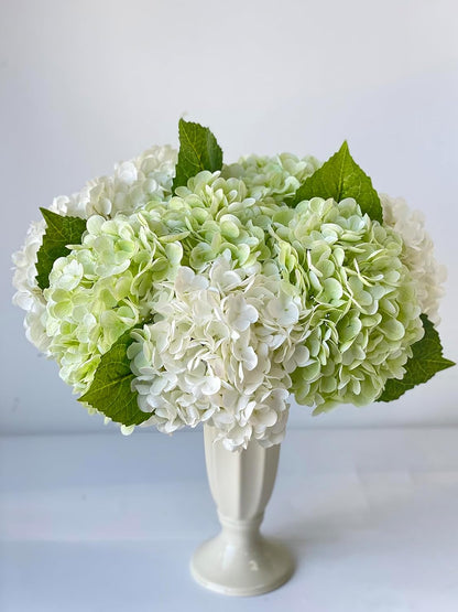 3 PCS White Hydrangea Artificial Flowers 21 inchs Real Touch Faux Hydrangea Flowers for Wedding Tables Centerpieces Fake Flowers for Party Home Kitchen Decor