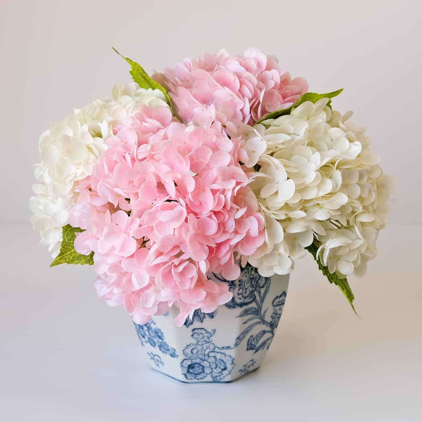 3 PCS White Hydrangea Artificial Flowers 21 inchs Real Touch Faux Hydrangea Flowers for Wedding Tables Centerpieces Fake Flowers for Party Home Kitchen Decor