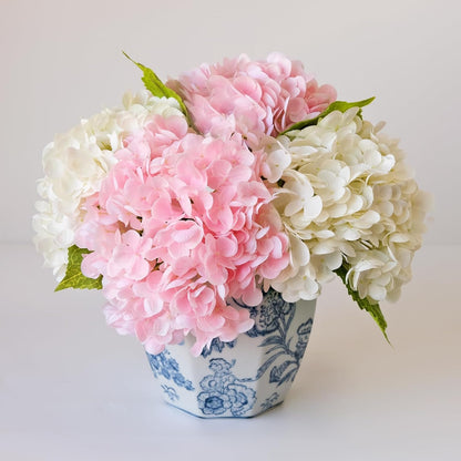 3 PCS White Hydrangea Artificial Flowers 21 inchs Real Touch Faux Hydrangea Flowers for Wedding Tables Centerpieces Fake Flowers for Party Home Kitchen Decor