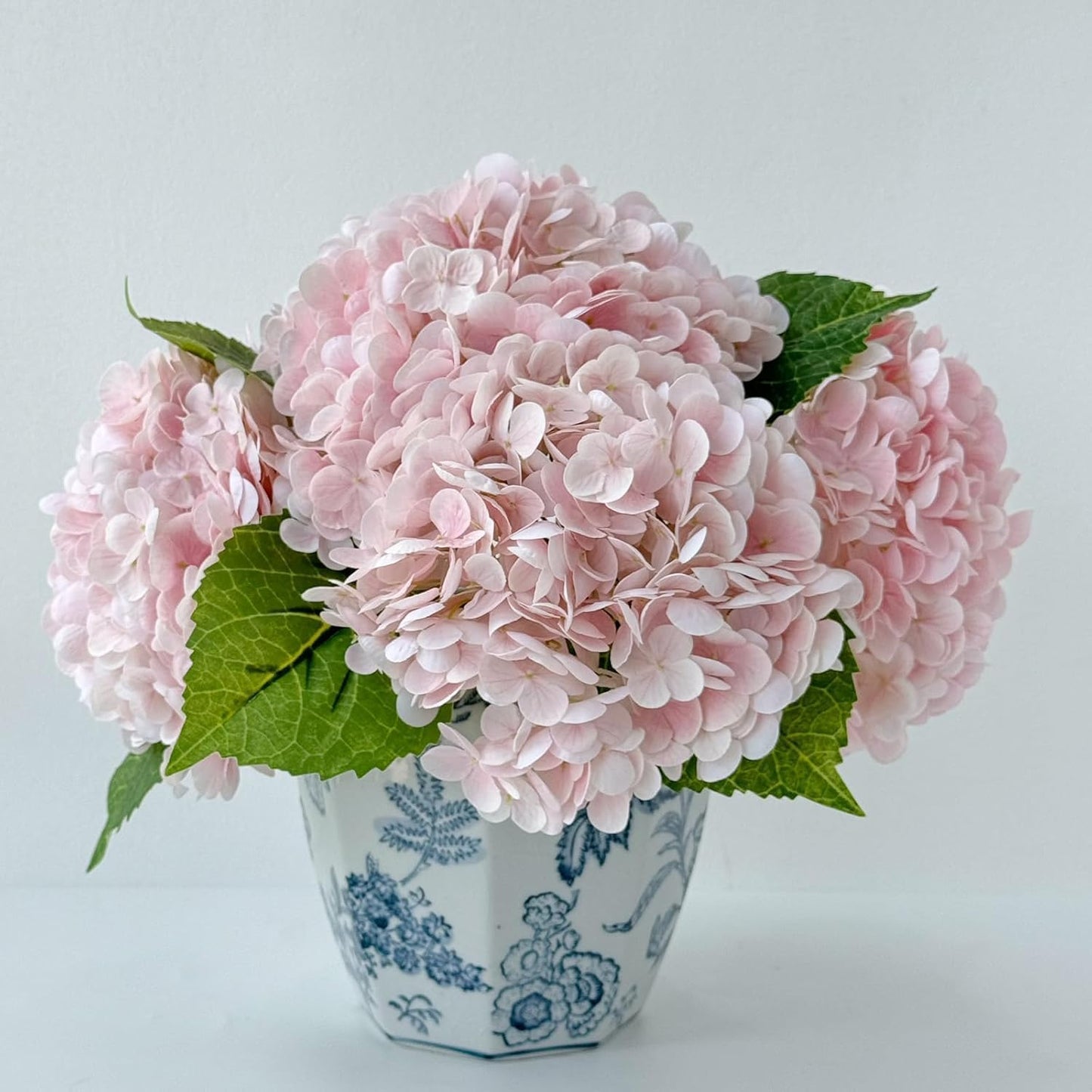 3 PCS White Hydrangea Artificial Flowers 21 inchs Real Touch Faux Hydrangea Flowers for Wedding Tables Centerpieces Fake Flowers for Party Home Kitchen Decor