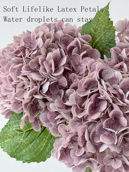 3 PCS White Hydrangea Artificial Flowers 21 inchs Real Touch Faux Hydrangea Flowers for Wedding Tables Centerpieces Fake Flowers for Party Home Kitchen Decor