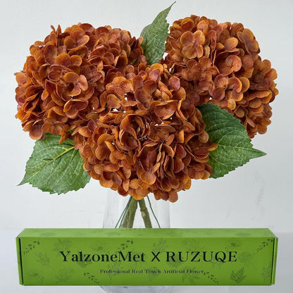 3 PCS White Hydrangea Artificial Flowers 21 inchs Real Touch Faux Hydrangea Flowers for Wedding Tables Centerpieces Fake Flowers for Party Home Kitchen Decor