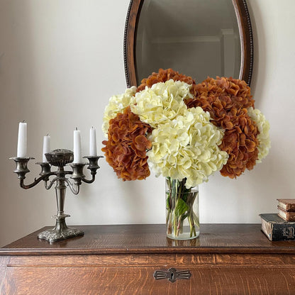 3 PCS White Hydrangea Artificial Flowers 21 inchs Real Touch Faux Hydrangea Flowers for Wedding Tables Centerpieces Fake Flowers for Party Home Kitchen Decor
