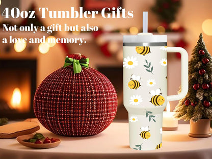 Lemon Gifts.40oz Lemon Tumbler with Handle.Lemon Lover Cup Gift.Birthday Christmas Lemons Tumblers Gift for Women Men.