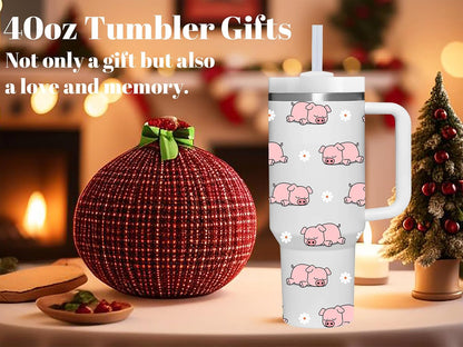 Lemon Gifts.40oz Lemon Tumbler with Handle.Lemon Lover Cup Gift.Birthday Christmas Lemons Tumblers Gift for Women Men.