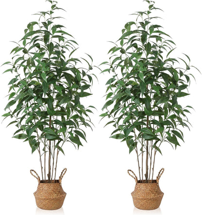 5Ft Artificial Eucalyptus Plant with Basket & Silk Leaves | Faux Plants Indoor,Floor Plant for Home Décor Office Living Room,Housewarming