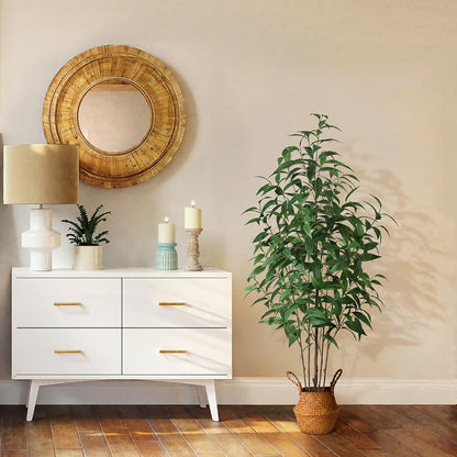 5Ft Artificial Eucalyptus Plant with Basket & Silk Leaves | Faux Plants Indoor,Floor Plant for Home Décor Office Living Room,Housewarming