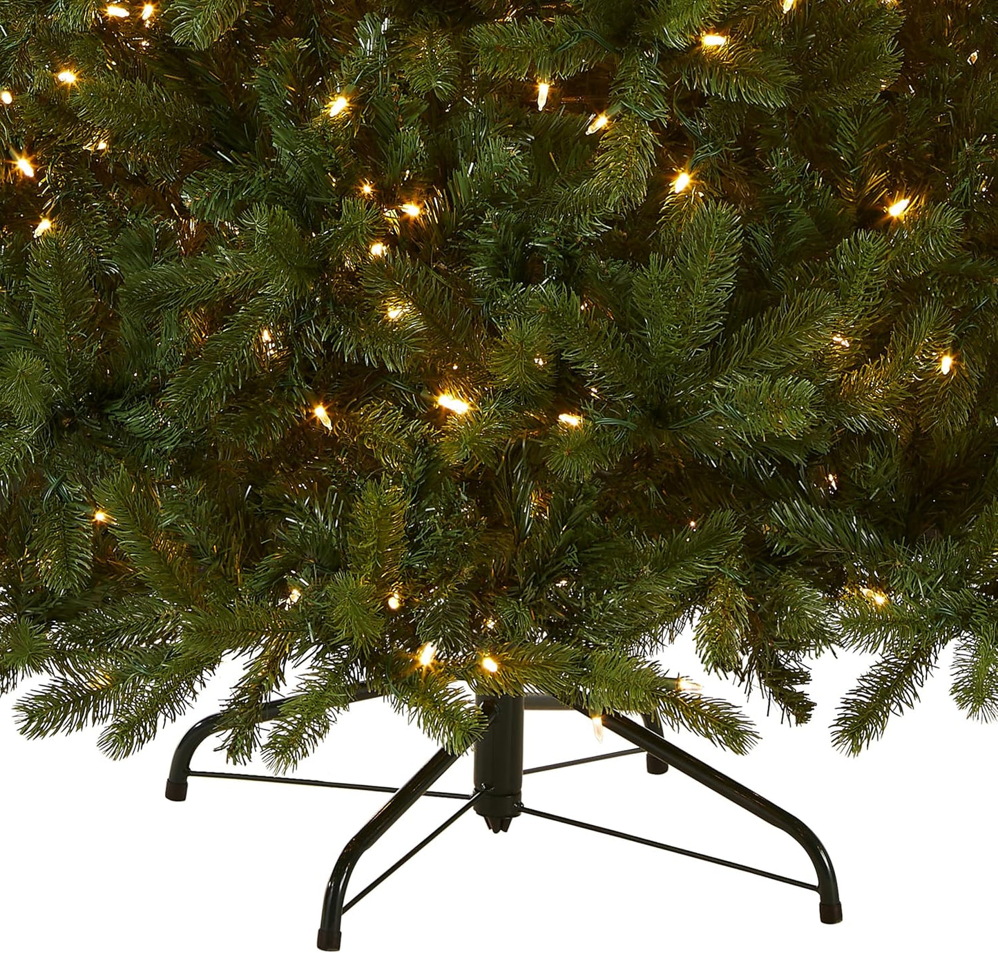 Pre-Lit 'Feel Real' Artificial Full Downswept Christmas Tree, Green, Douglas Fir, Dual Color LED Lights, 7.5 feet | 750 LED Lights, 1,867 Tips, 10 Light Functions, Foot Pedal, Includes Stand, Artificial, Green