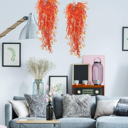 Artificial Hanging Plants,4 Pcs Fake Hanging Plants for Outdoors | Purple Faux Hanging Plants fo Outdoor Planters,Spring Fall Decor,Lifelike Natural Fake Plant to Brighten Up Your Home