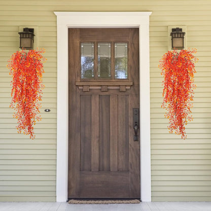 Artificial Hanging Plants,4 Pcs Fake Hanging Plants for Outdoors | Purple Faux Hanging Plants fo Outdoor Planters,Spring Fall Decor,Lifelike Natural Fake Plant to Brighten Up Your Home