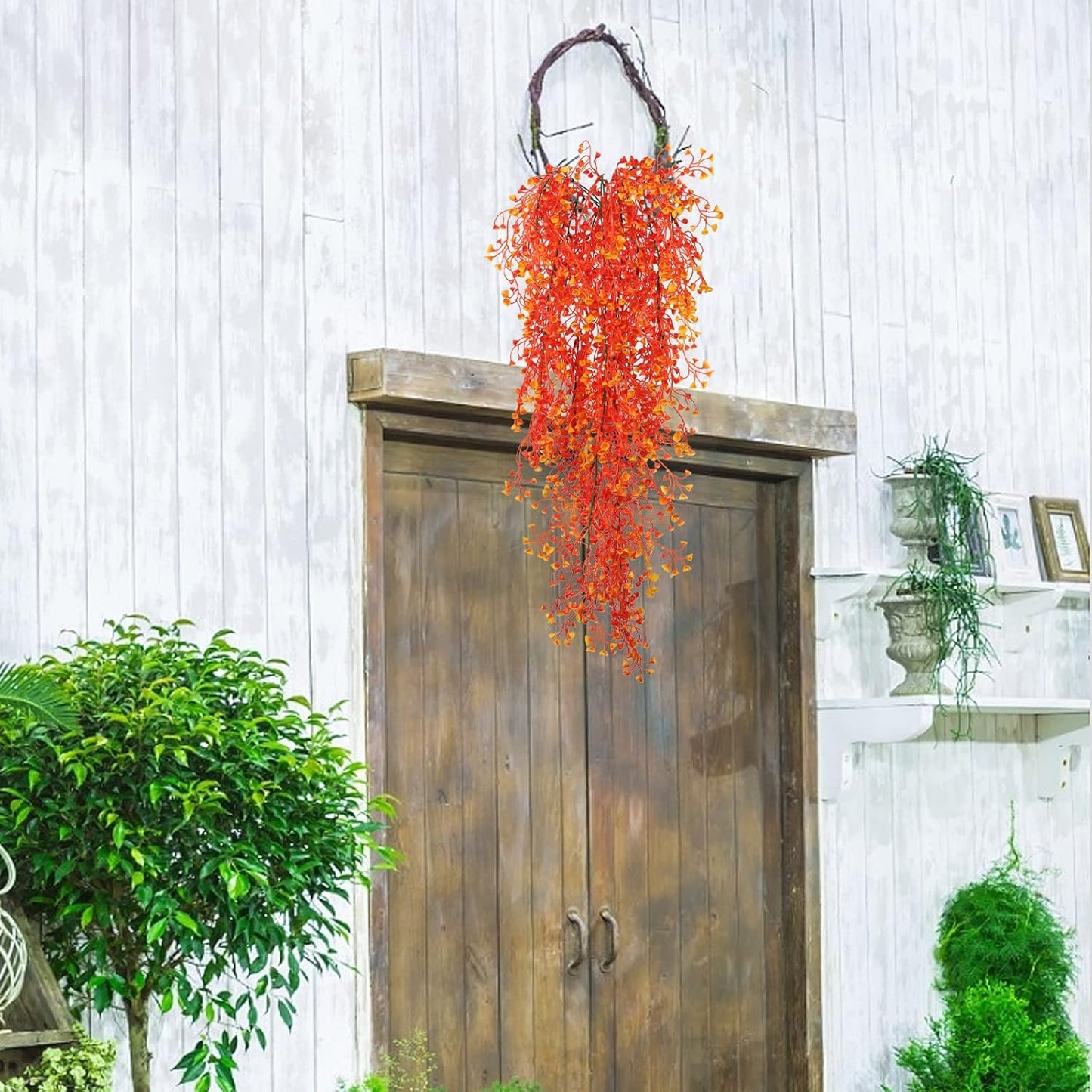 Artificial Hanging Plants,4 Pcs Fake Hanging Plants for Outdoors | Purple Faux Hanging Plants fo Outdoor Planters,Spring Fall Decor,Lifelike Natural Fake Plant to Brighten Up Your Home