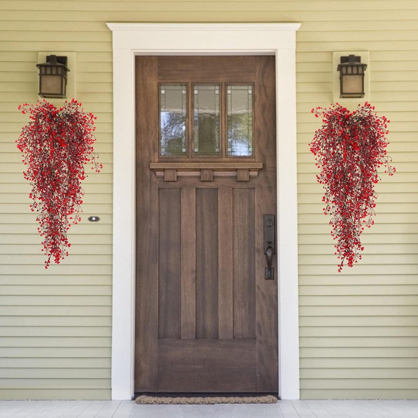 Artificial Hanging Plants,4 Pcs Fake Hanging Plants for Outdoors | Purple Faux Hanging Plants fo Outdoor Planters,Spring Fall Decor,Lifelike Natural Fake Plant to Brighten Up Your Home