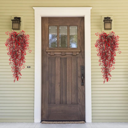 Artificial Hanging Plants,4 Pcs Fake Hanging Plants for Outdoors | Purple Faux Hanging Plants fo Outdoor Planters,Spring Fall Decor,Lifelike Natural Fake Plant to Brighten Up Your Home