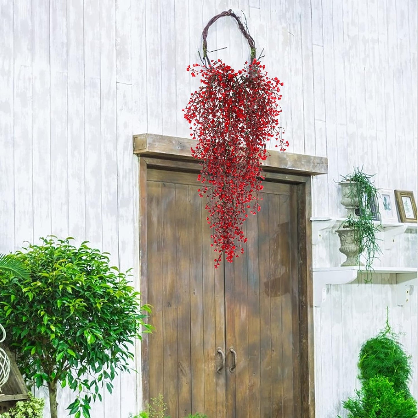 Artificial Hanging Plants,4 Pcs Fake Hanging Plants for Outdoors | Purple Faux Hanging Plants fo Outdoor Planters,Spring Fall Decor,Lifelike Natural Fake Plant to Brighten Up Your Home