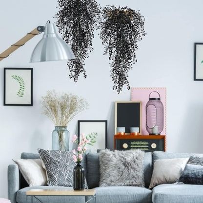 Artificial Hanging Plants,4 Pcs Fake Hanging Plants for Outdoors | Purple Faux Hanging Plants fo Outdoor Planters,Spring Fall Decor,Lifelike Natural Fake Plant to Brighten Up Your Home