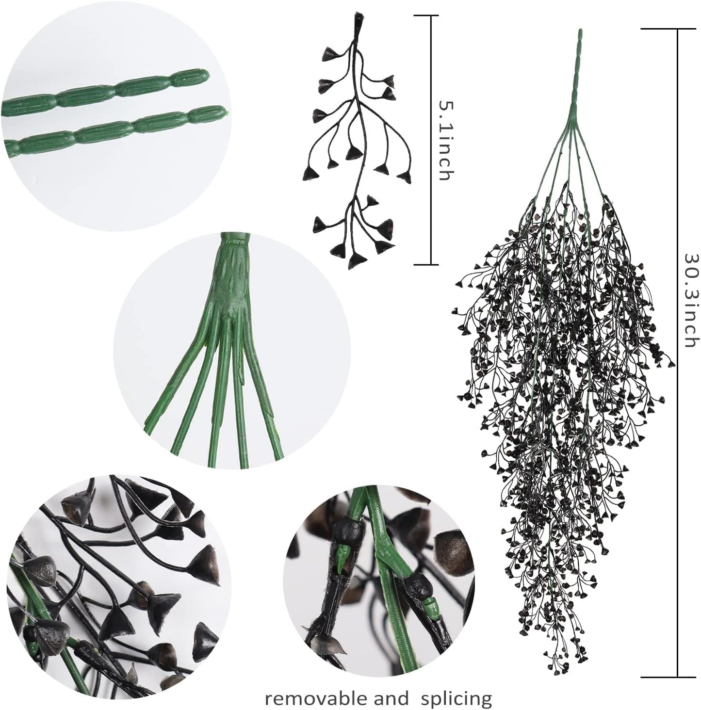 Artificial Hanging Plants,4 Pcs Fake Hanging Plants for Outdoors | Purple Faux Hanging Plants fo Outdoor Planters,Spring Fall Decor,Lifelike Natural Fake Plant to Brighten Up Your Home