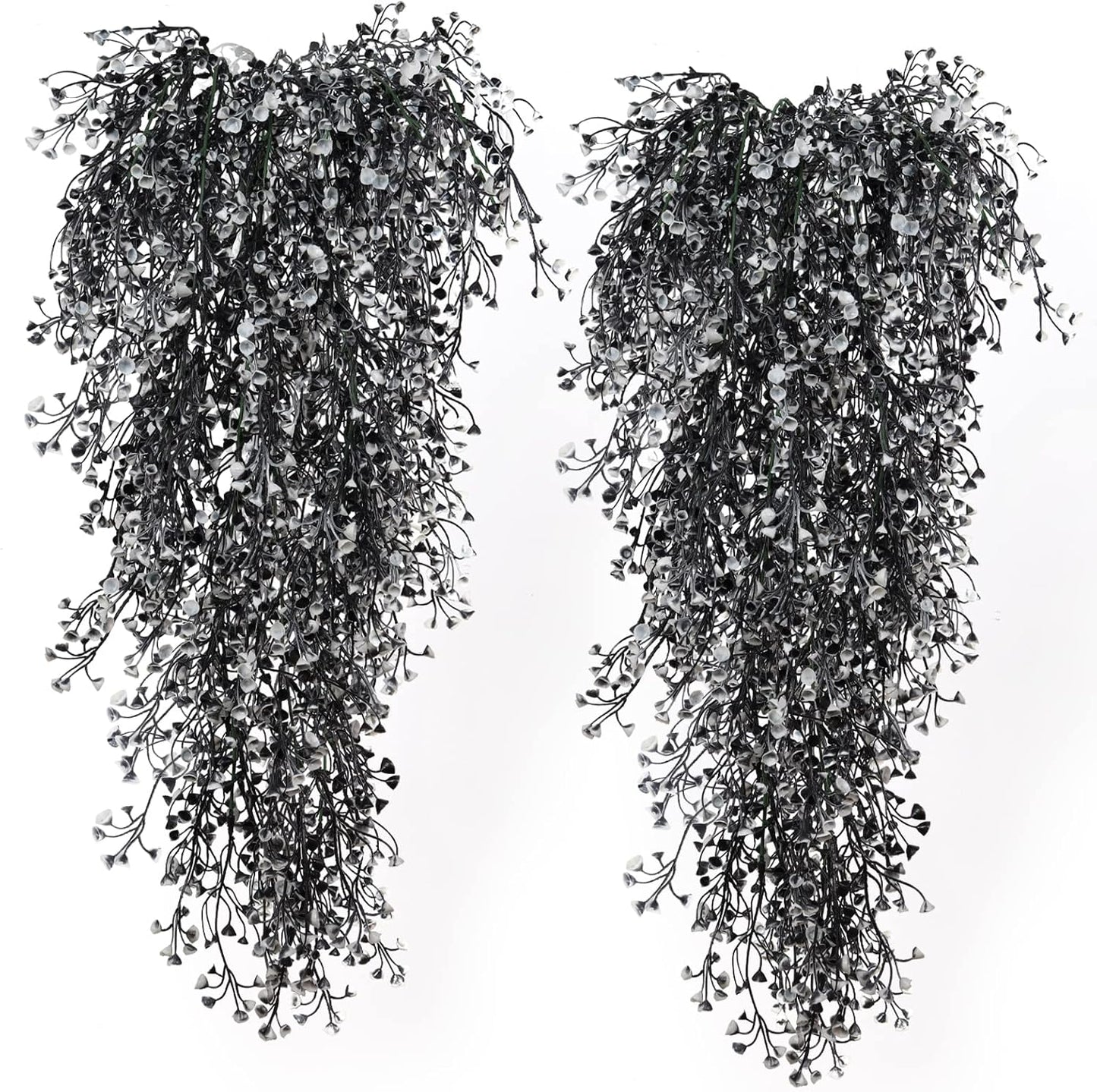 Artificial Hanging Plants,4 Pcs Fake Hanging Plants for Outdoors | Purple Faux Hanging Plants fo Outdoor Planters,Spring Fall Decor,Lifelike Natural Fake Plant to Brighten Up Your Home
