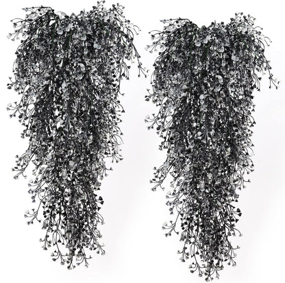Artificial Hanging Plants,4 Pcs Fake Hanging Plants for Outdoors | Purple Faux Hanging Plants fo Outdoor Planters,Spring Fall Decor,Lifelike Natural Fake Plant to Brighten Up Your Home