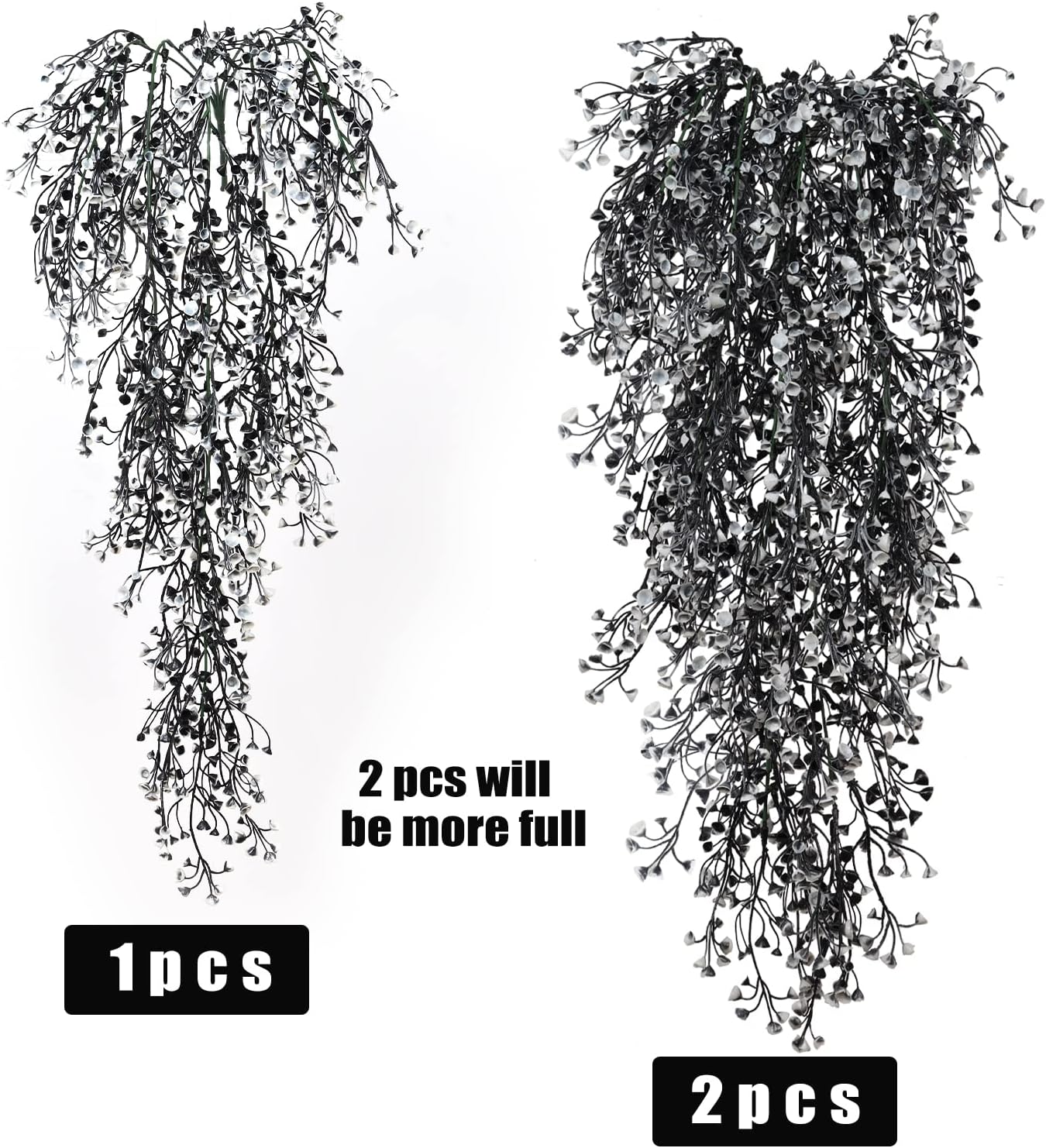 Artificial Hanging Plants,4 Pcs Fake Hanging Plants for Outdoors | Purple Faux Hanging Plants fo Outdoor Planters,Spring Fall Decor,Lifelike Natural Fake Plant to Brighten Up Your Home