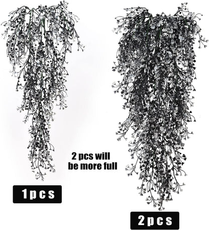 Artificial Hanging Plants,4 Pcs Fake Hanging Plants for Outdoors | Purple Faux Hanging Plants fo Outdoor Planters,Spring Fall Decor,Lifelike Natural Fake Plant to Brighten Up Your Home