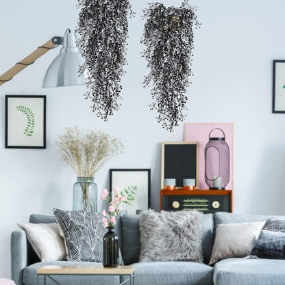 Artificial Hanging Plants,4 Pcs Fake Hanging Plants for Outdoors | Purple Faux Hanging Plants fo Outdoor Planters,Spring Fall Decor,Lifelike Natural Fake Plant to Brighten Up Your Home