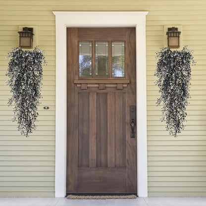 Artificial Hanging Plants,4 Pcs Fake Hanging Plants for Outdoors | Purple Faux Hanging Plants fo Outdoor Planters,Spring Fall Decor,Lifelike Natural Fake Plant to Brighten Up Your Home
