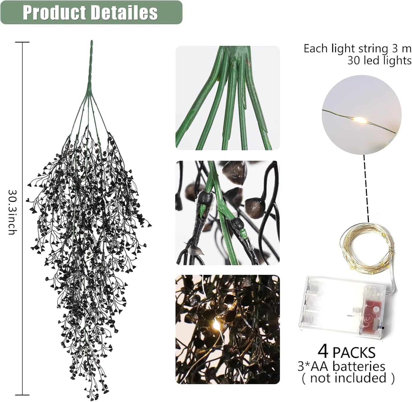 Artificial Hanging Plants,4 Pcs Fake Hanging Plants for Outdoors | Purple Faux Hanging Plants fo Outdoor Planters,Spring Fall Decor,Lifelike Natural Fake Plant to Brighten Up Your Home