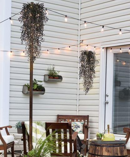 Artificial Hanging Plants,4 Pcs Fake Hanging Plants for Outdoors | Purple Faux Hanging Plants fo Outdoor Planters,Spring Fall Decor,Lifelike Natural Fake Plant to Brighten Up Your Home