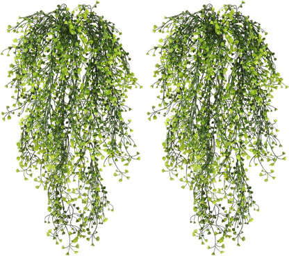Artificial Hanging Plants,4 Pcs Fake Hanging Plants for Outdoors | Purple Faux Hanging Plants fo Outdoor Planters,Spring Fall Decor,Lifelike Natural Fake Plant to Brighten Up Your Home