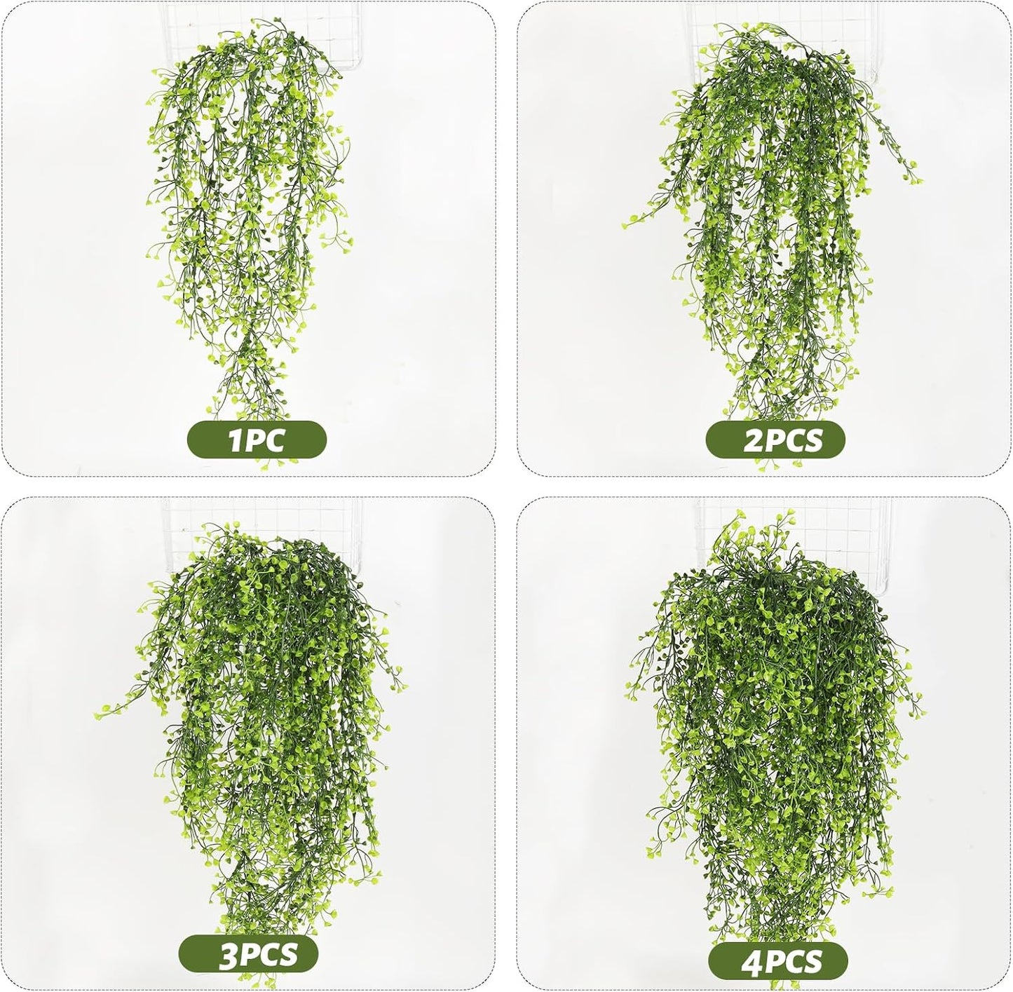 Artificial Hanging Plants,4 Pcs Fake Hanging Plants for Outdoors | Purple Faux Hanging Plants fo Outdoor Planters,Spring Fall Decor,Lifelike Natural Fake Plant to Brighten Up Your Home
