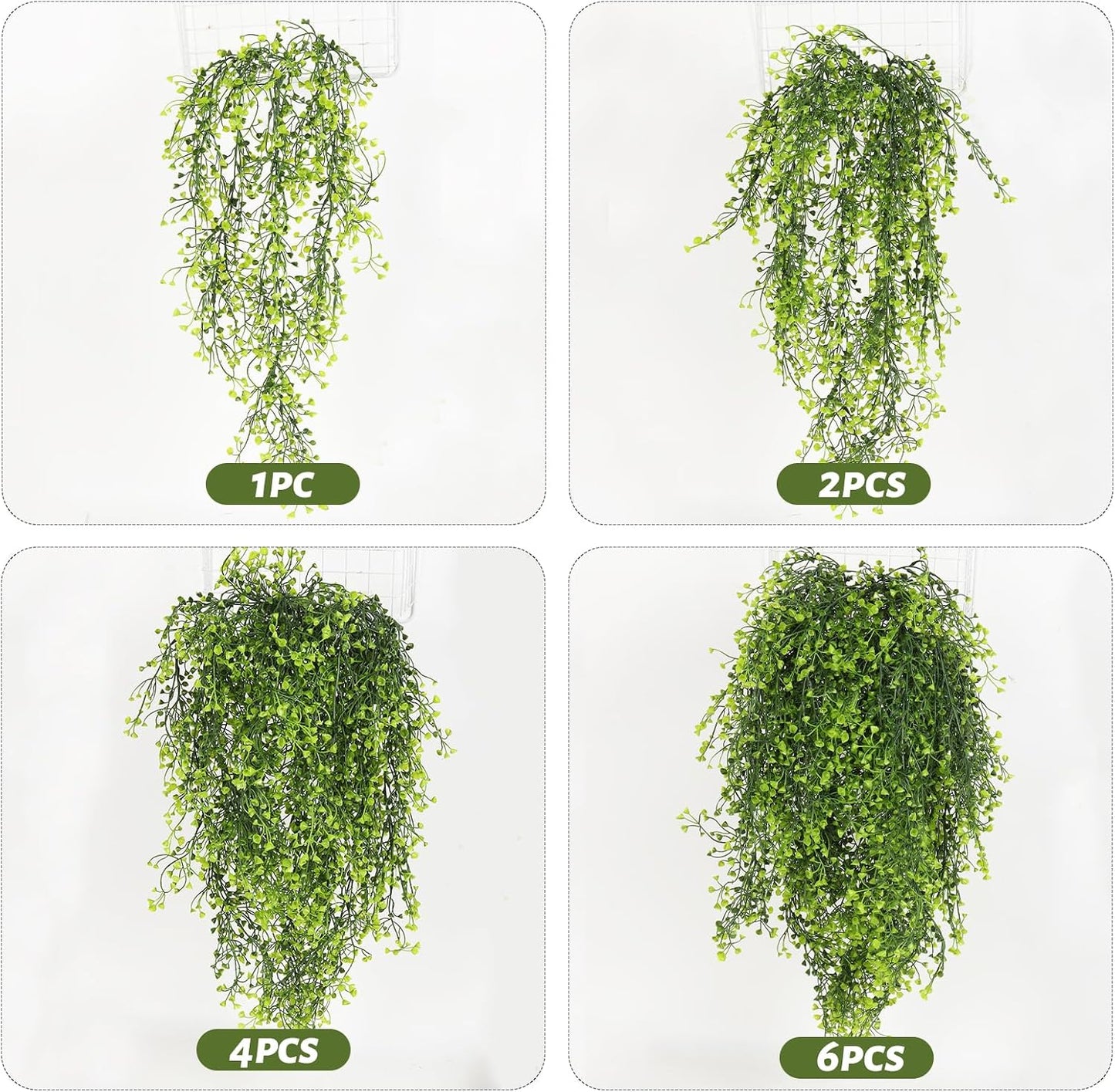 Artificial Hanging Plants,4 Pcs Fake Hanging Plants for Outdoors | Purple Faux Hanging Plants fo Outdoor Planters,Spring Fall Decor,Lifelike Natural Fake Plant to Brighten Up Your Home