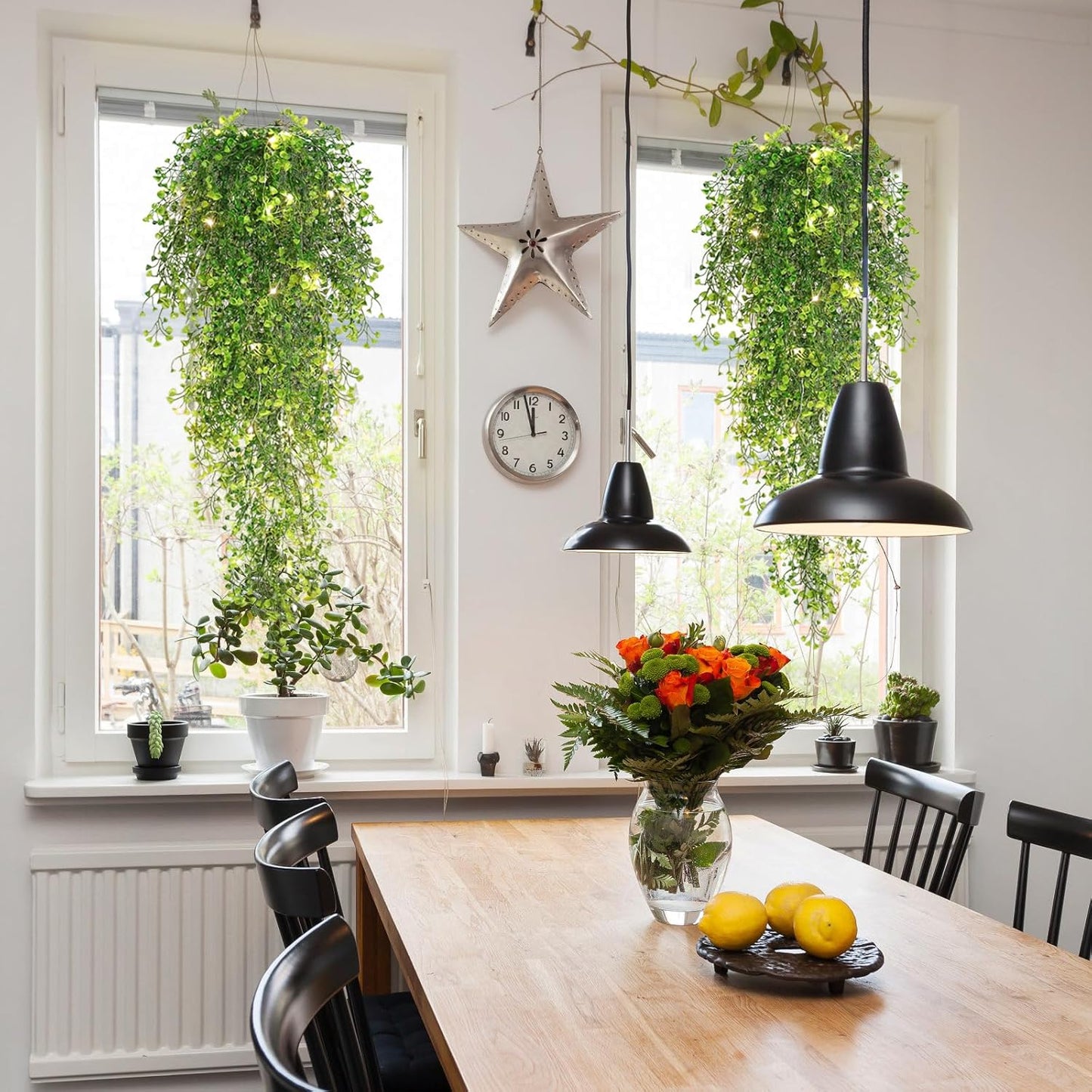 Artificial Hanging Plants,4 Pcs Fake Hanging Plants for Outdoors | Purple Faux Hanging Plants fo Outdoor Planters,Spring Fall Decor,Lifelike Natural Fake Plant to Brighten Up Your Home
