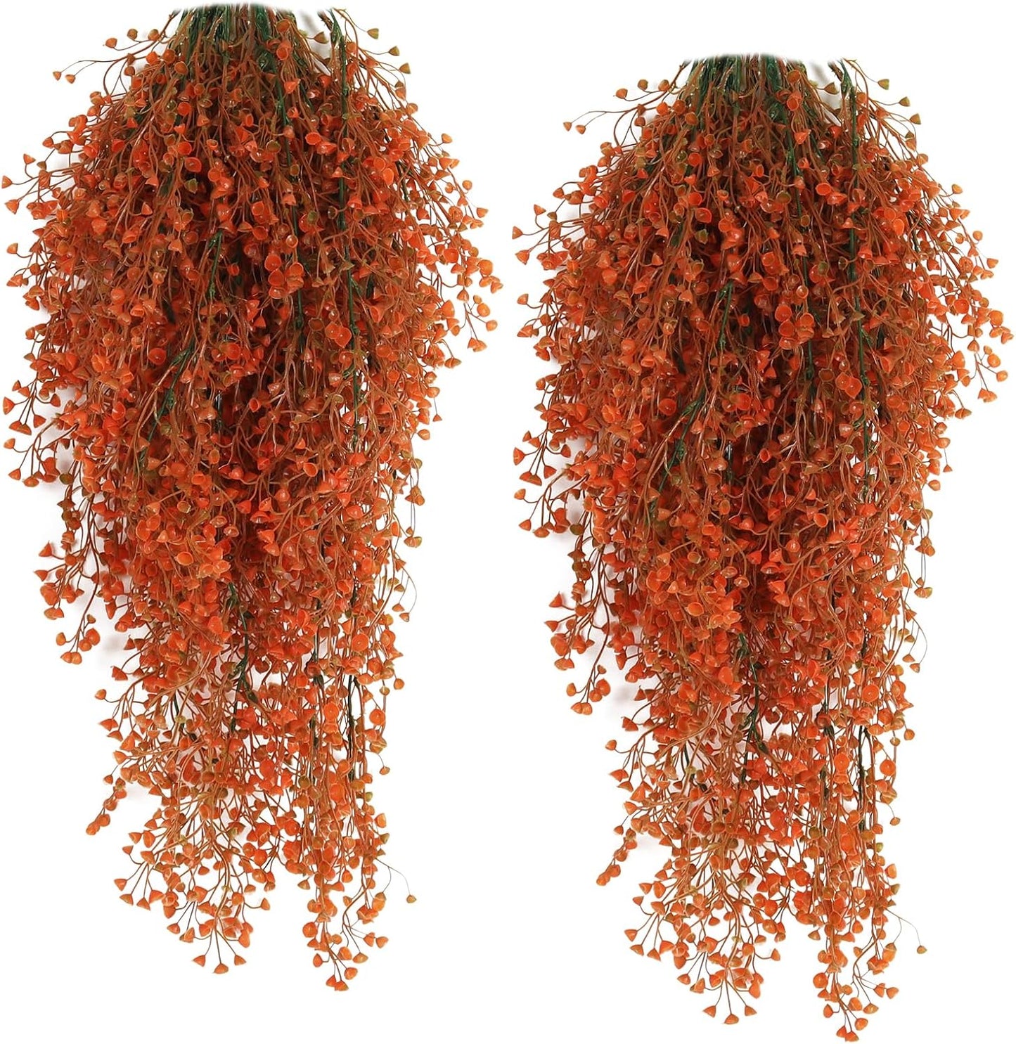 Artificial Hanging Plants,4 Pcs Fake Hanging Plants for Outdoors | Purple Faux Hanging Plants fo Outdoor Planters,Spring Fall Decor,Lifelike Natural Fake Plant to Brighten Up Your Home