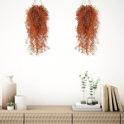 Artificial Hanging Plants,4 Pcs Fake Hanging Plants for Outdoors | Purple Faux Hanging Plants fo Outdoor Planters,Spring Fall Decor,Lifelike Natural Fake Plant to Brighten Up Your Home