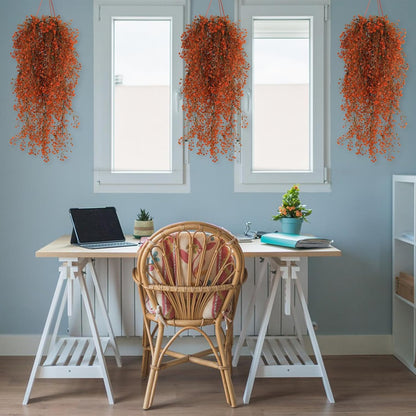 Artificial Hanging Plants,4 Pcs Fake Hanging Plants for Outdoors | Purple Faux Hanging Plants fo Outdoor Planters,Spring Fall Decor,Lifelike Natural Fake Plant to Brighten Up Your Home