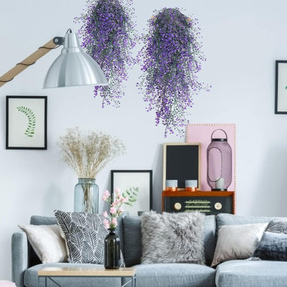 Artificial Hanging Plants,4 Pcs Fake Hanging Plants for Outdoors | Purple Faux Hanging Plants fo Outdoor Planters,Spring Fall Decor,Lifelike Natural Fake Plant to Brighten Up Your Home