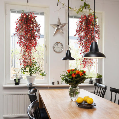 Artificial Hanging Plants,4 Pcs Fake Hanging Plants for Outdoors | Purple Faux Hanging Plants fo Outdoor Planters,Spring Fall Decor,Lifelike Natural Fake Plant to Brighten Up Your Home