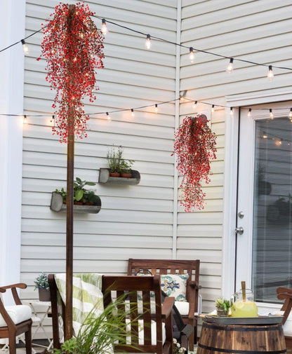 Artificial Hanging Plants,4 Pcs Fake Hanging Plants for Outdoors | Purple Faux Hanging Plants fo Outdoor Planters,Spring Fall Decor,Lifelike Natural Fake Plant to Brighten Up Your Home