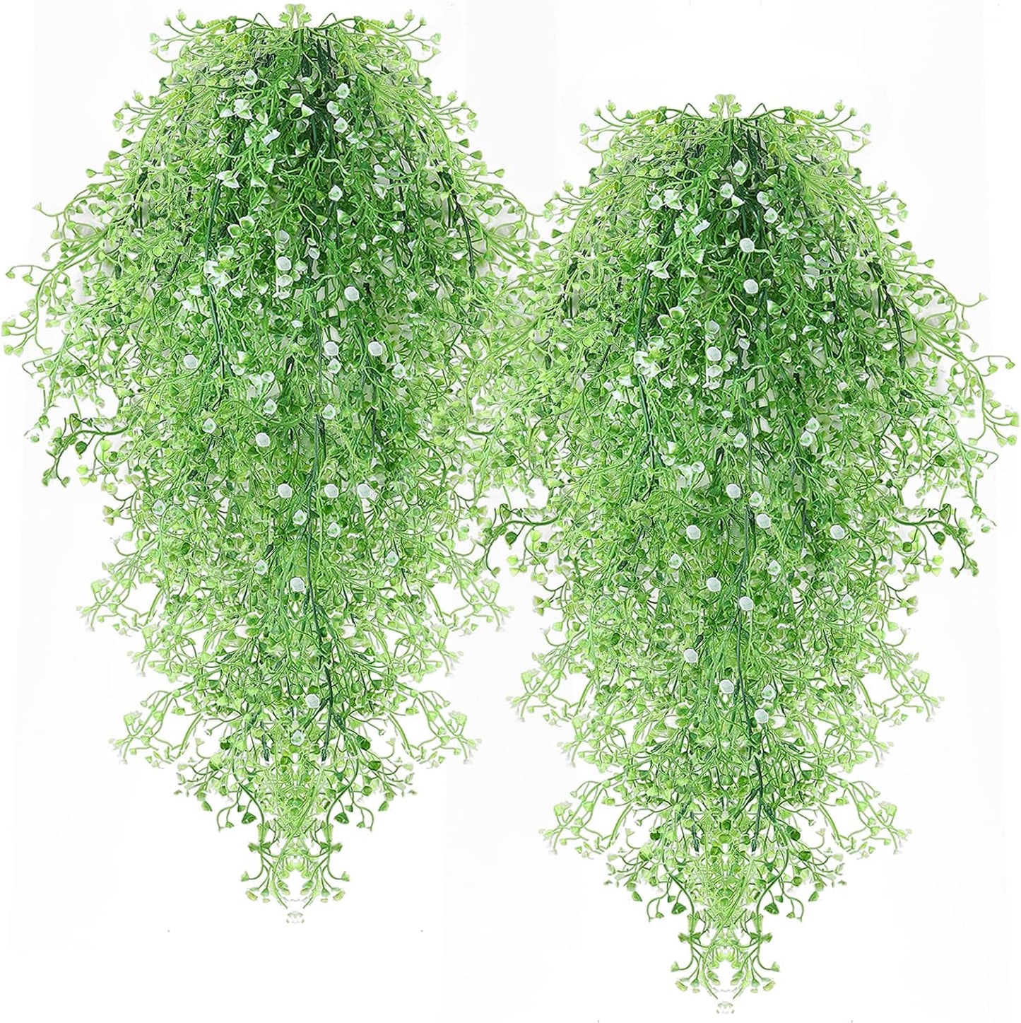 Artificial Hanging Plants,4 Pcs Fake Hanging Plants for Outdoors | Purple Faux Hanging Plants fo Outdoor Planters,Spring Fall Decor,Lifelike Natural Fake Plant to Brighten Up Your Home