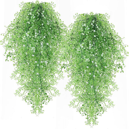 Artificial Hanging Plants,4 Pcs Fake Hanging Plants for Outdoors | Purple Faux Hanging Plants fo Outdoor Planters,Spring Fall Decor,Lifelike Natural Fake Plant to Brighten Up Your Home