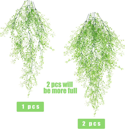 Artificial Hanging Plants,4 Pcs Fake Hanging Plants for Outdoors | Purple Faux Hanging Plants fo Outdoor Planters,Spring Fall Decor,Lifelike Natural Fake Plant to Brighten Up Your Home
