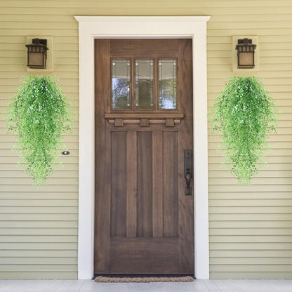 Artificial Hanging Plants,4 Pcs Fake Hanging Plants for Outdoors | Purple Faux Hanging Plants fo Outdoor Planters,Spring Fall Decor,Lifelike Natural Fake Plant to Brighten Up Your Home