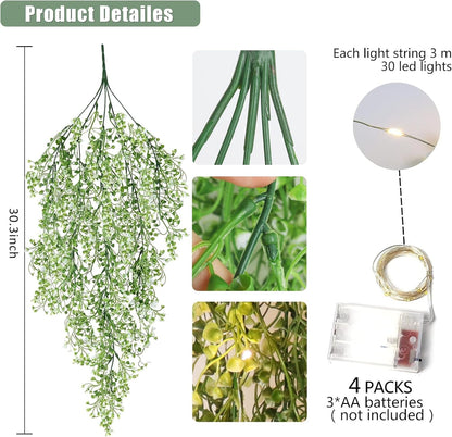 Artificial Hanging Plants,4 Pcs Fake Hanging Plants for Outdoors | Purple Faux Hanging Plants fo Outdoor Planters,Spring Fall Decor,Lifelike Natural Fake Plant to Brighten Up Your Home