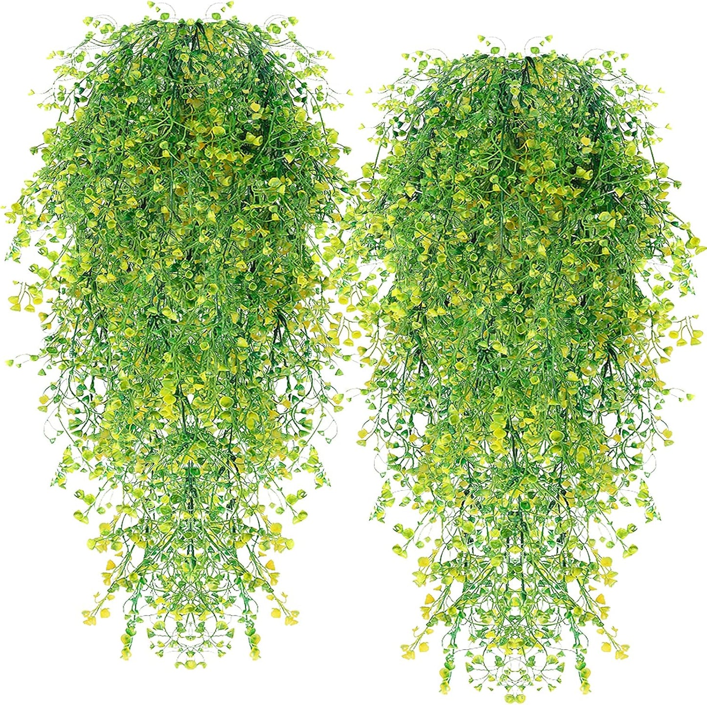 Artificial Hanging Plants,4 Pcs Fake Hanging Plants for Outdoors | Purple Faux Hanging Plants fo Outdoor Planters,Spring Fall Decor,Lifelike Natural Fake Plant to Brighten Up Your Home