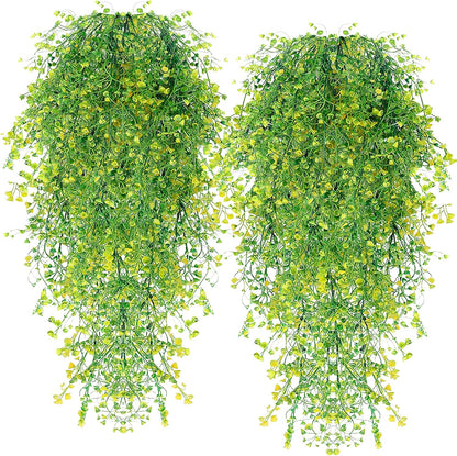 Artificial Hanging Plants,4 Pcs Fake Hanging Plants for Outdoors | Purple Faux Hanging Plants fo Outdoor Planters,Spring Fall Decor,Lifelike Natural Fake Plant to Brighten Up Your Home