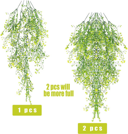 Artificial Hanging Plants,4 Pcs Fake Hanging Plants for Outdoors | Purple Faux Hanging Plants fo Outdoor Planters,Spring Fall Decor,Lifelike Natural Fake Plant to Brighten Up Your Home
