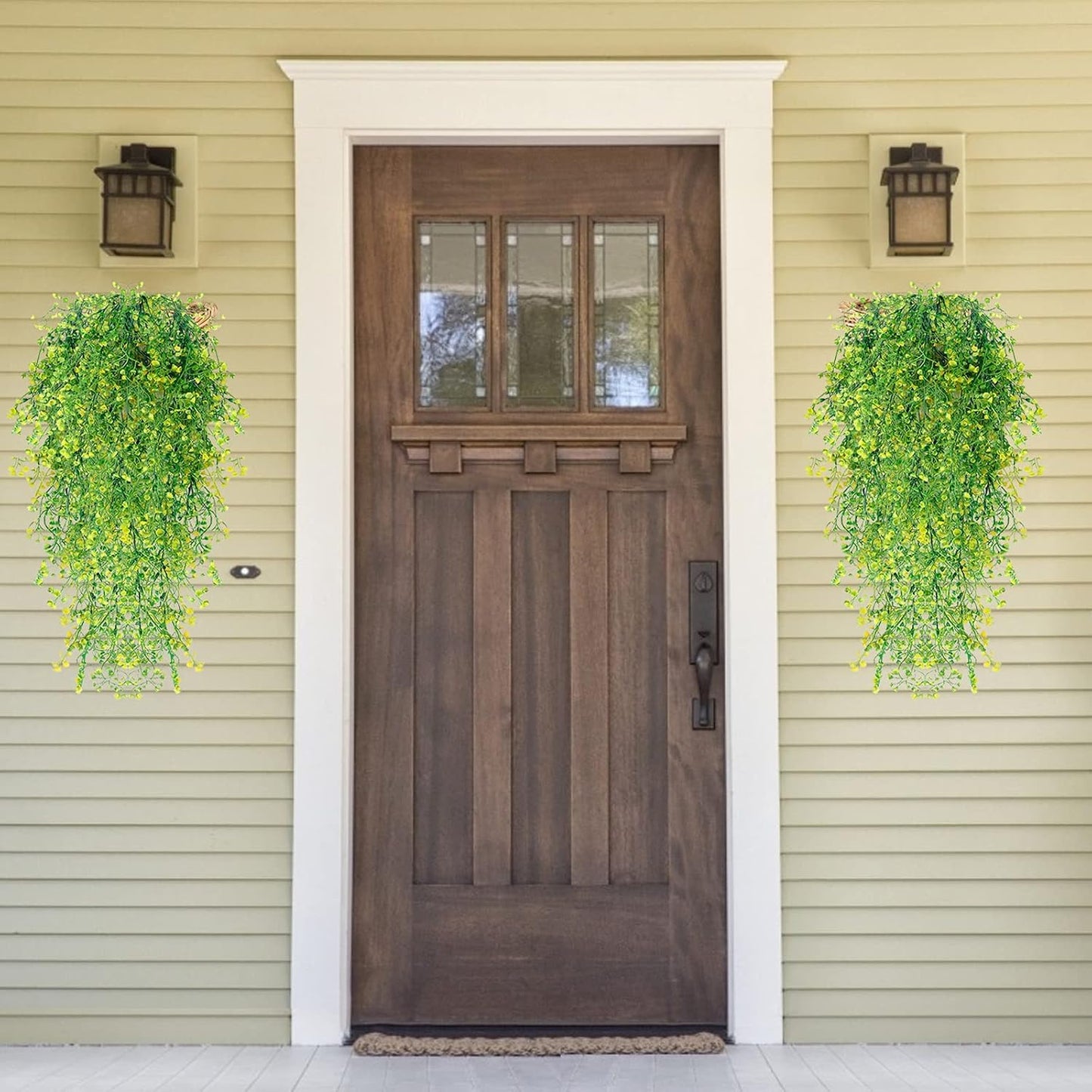 Artificial Hanging Plants,4 Pcs Fake Hanging Plants for Outdoors | Purple Faux Hanging Plants fo Outdoor Planters,Spring Fall Decor,Lifelike Natural Fake Plant to Brighten Up Your Home