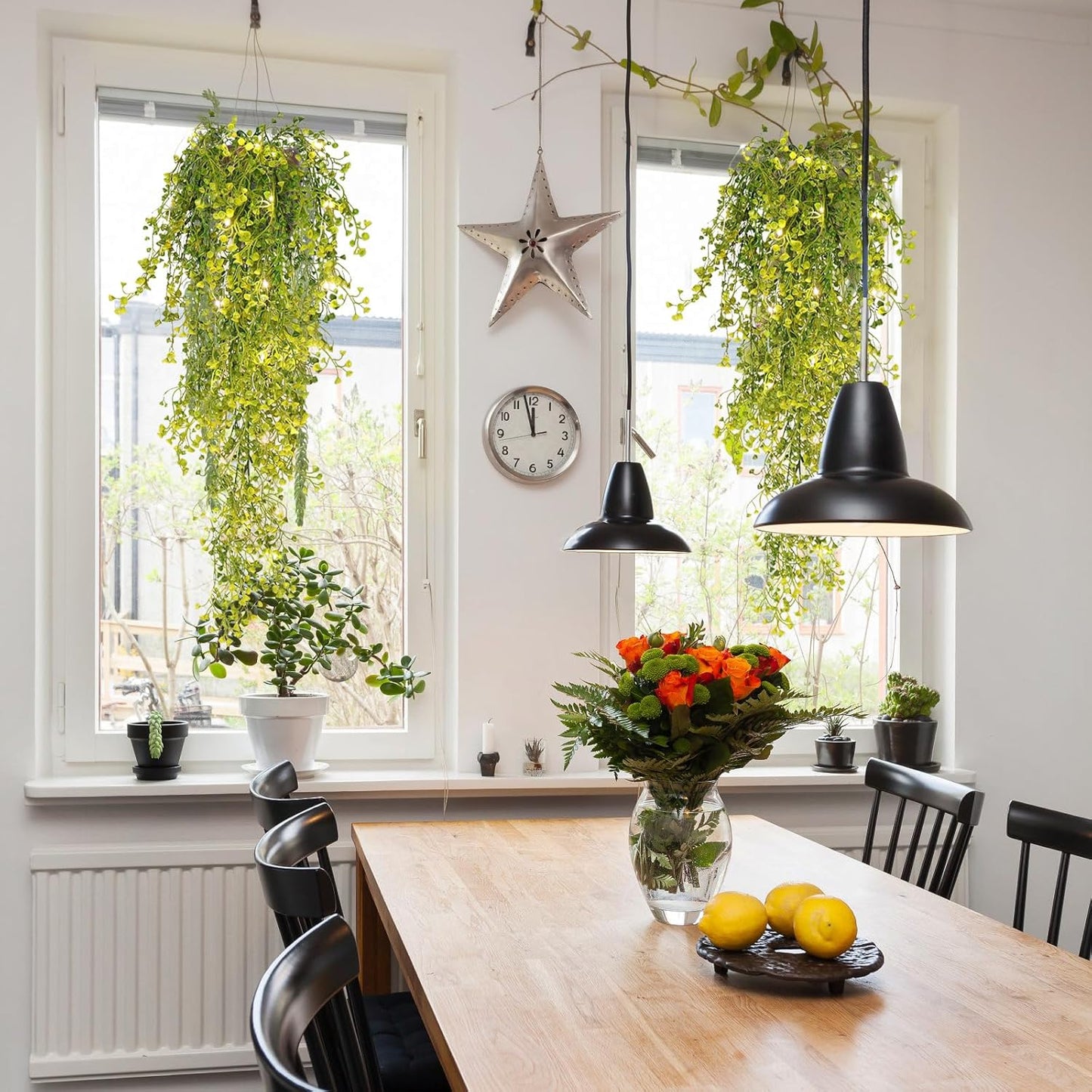 Artificial Hanging Plants,4 Pcs Fake Hanging Plants for Outdoors | Purple Faux Hanging Plants fo Outdoor Planters,Spring Fall Decor,Lifelike Natural Fake Plant to Brighten Up Your Home