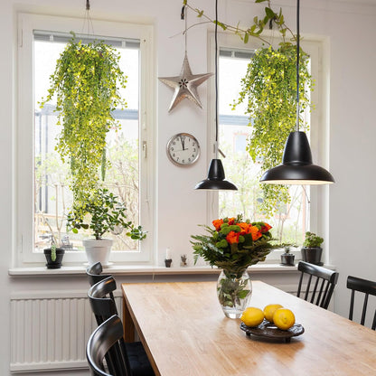 Artificial Hanging Plants,4 Pcs Fake Hanging Plants for Outdoors | Purple Faux Hanging Plants fo Outdoor Planters,Spring Fall Decor,Lifelike Natural Fake Plant to Brighten Up Your Home